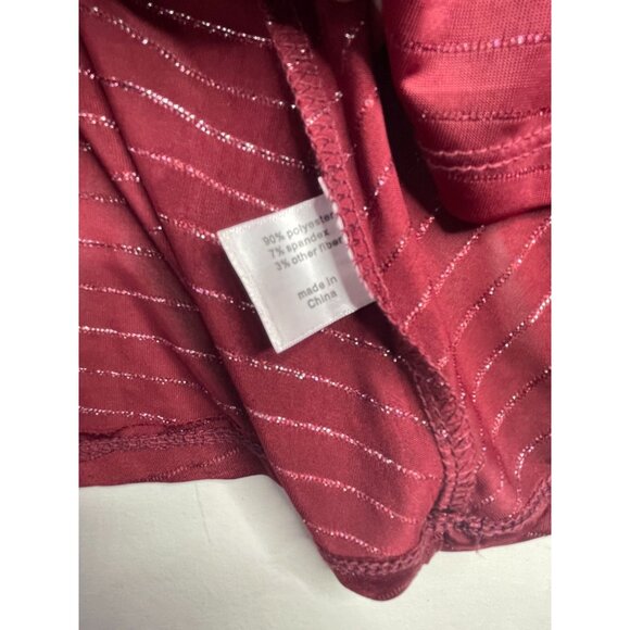 Lane Bryant Metallic Stripe Blouse size 18/20 Maroon - Picture 3 of 7